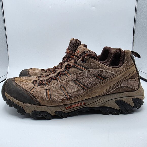 Merrell Boulder Mens Size 10 Brown Shoes Vibram Soles Camping Hiking Trails - Picture 13 of 13